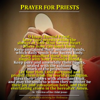 PRAYER FOR PRIESTS by St. Thérèse of the Child Jesus.